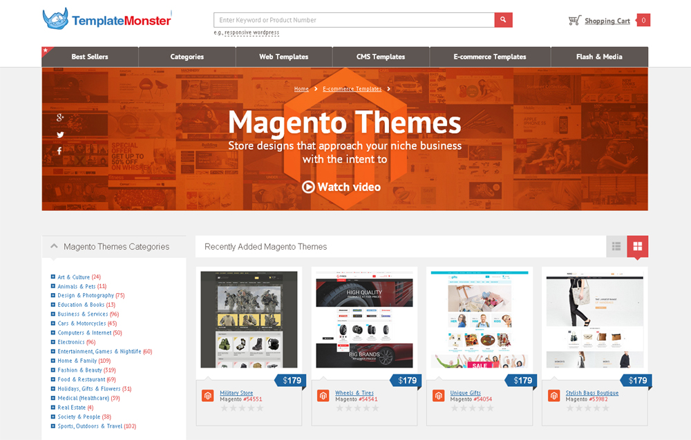 Magento Themes from the TemplateMonster Collection
