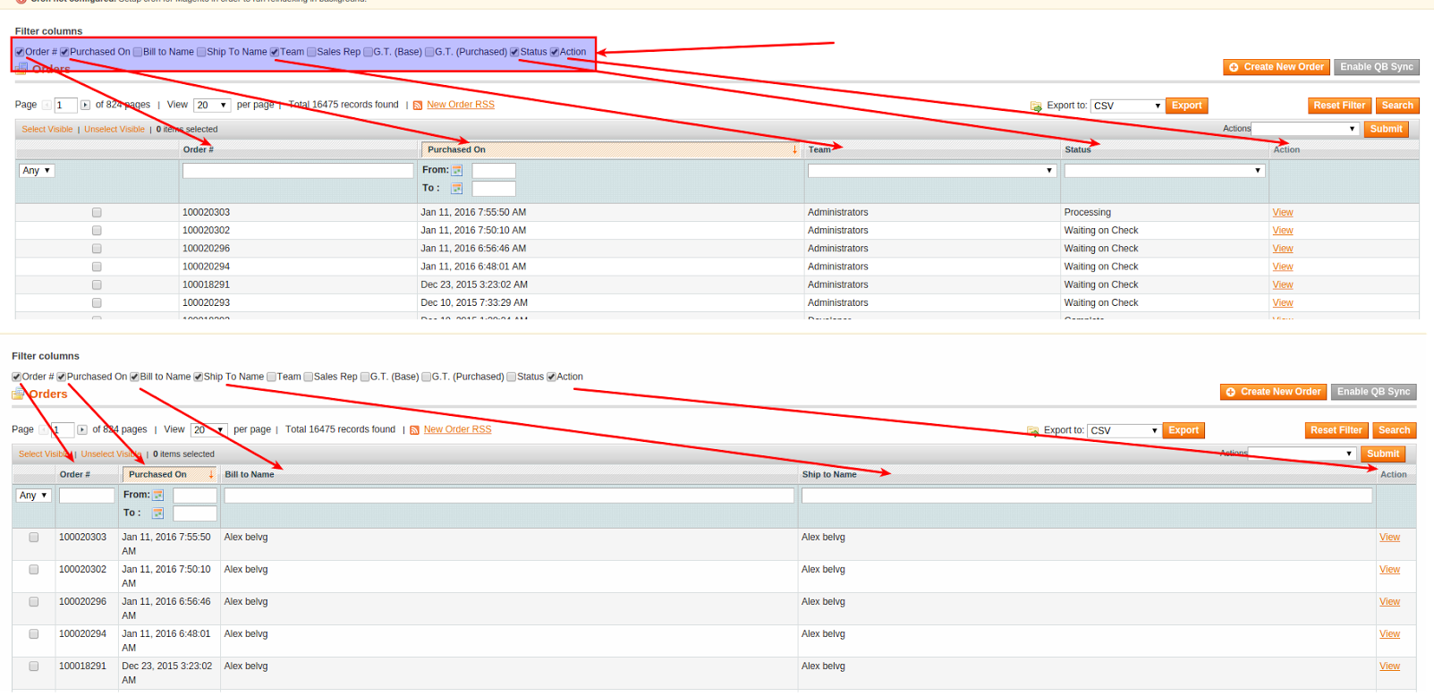 How to Manage Displaying of Sales Order Grid Columns in Magento