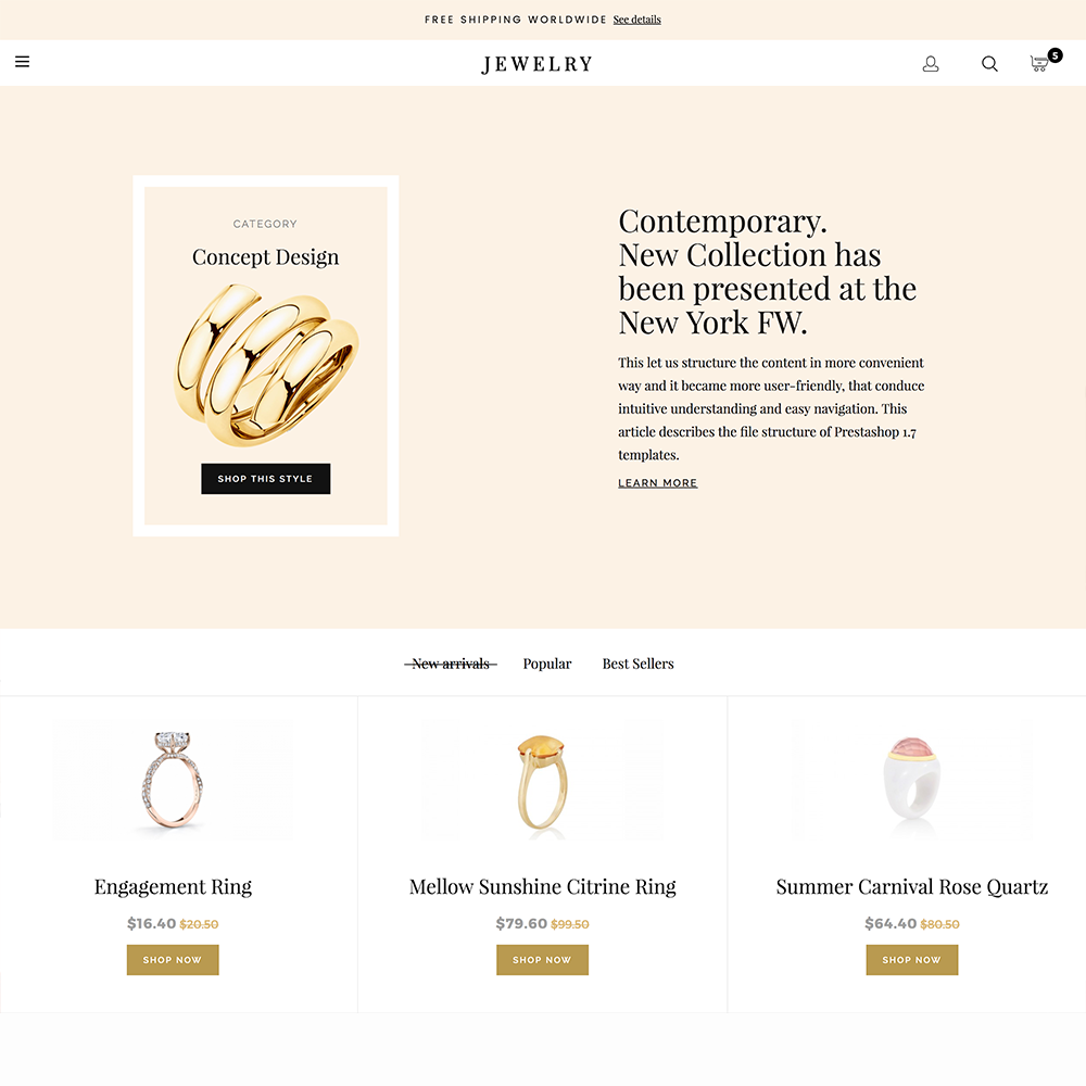 Luxury Jewelry Prestashop 1.6 Responsive Template