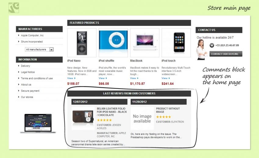 Comments block appear on the home page