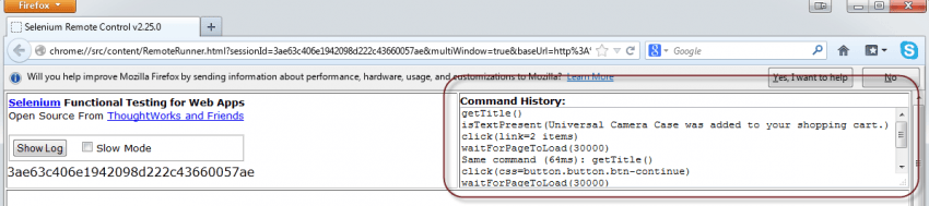 Command history