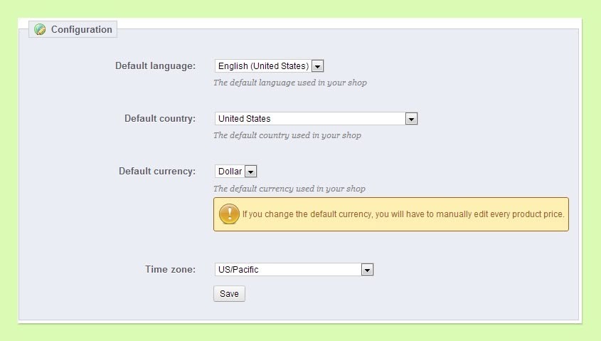 Localization in Prestashop 24