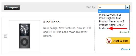 Prestashop Compare iPod Prestashop Compare iPod