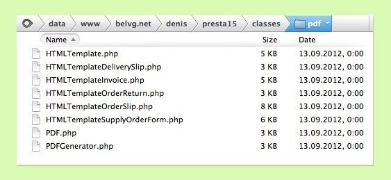 PDF in Prestashop 12
