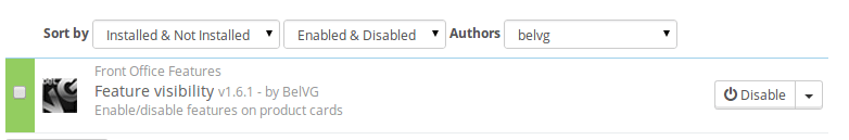 1Features Visibility in Prestashop