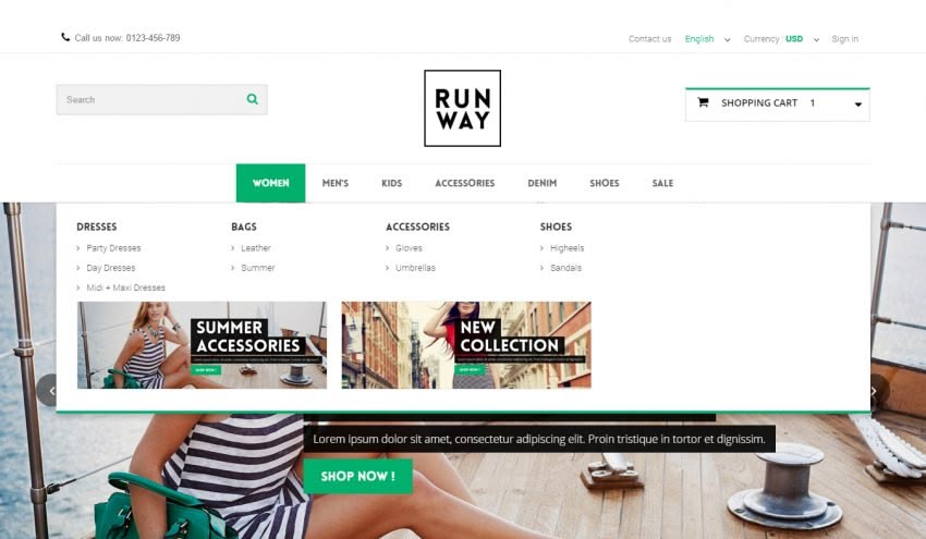 5Runway Responsive Prestashop 1.6 850x495