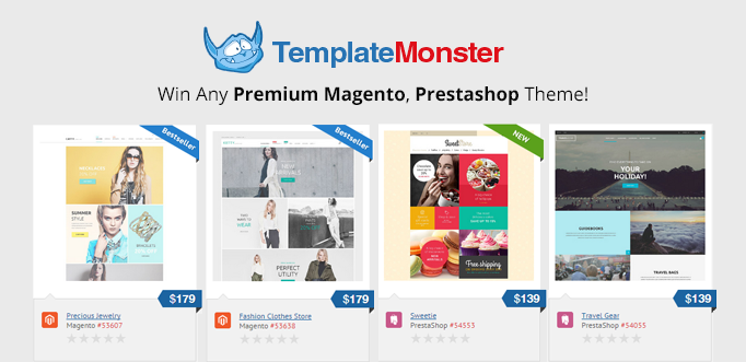 Win Any Premium PrestaShop / Magento Theme from the TemplateMonster Collection