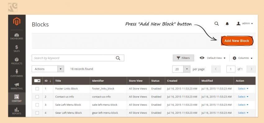 How to Create a CMS Static Block in Magento 2.0 screen 21 850x399