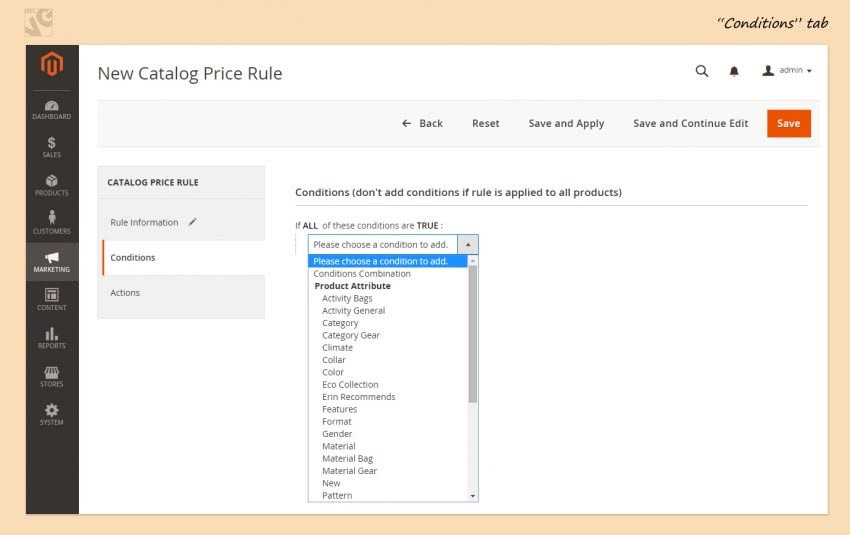 Catalog Price Rules Section in Magento 2.0 screen 35 850x535