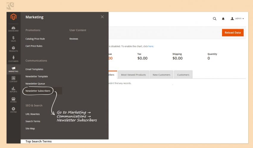 Newsletters in Magento 2.0 screen 10 850x498