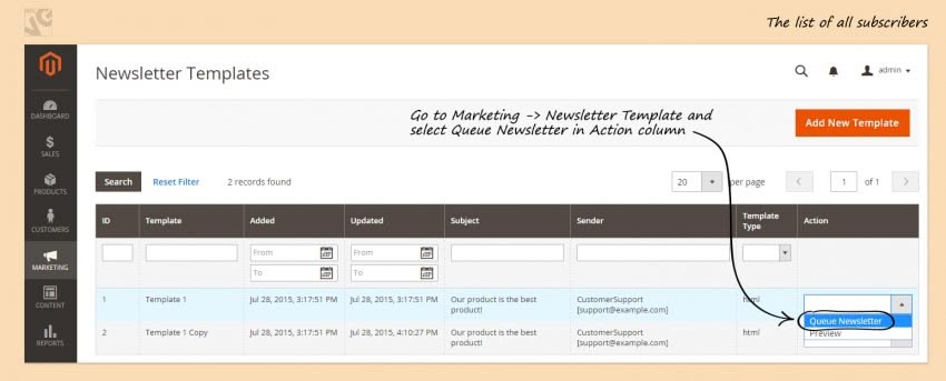 Newsletters in Magento 2.0 screen 121 850x343