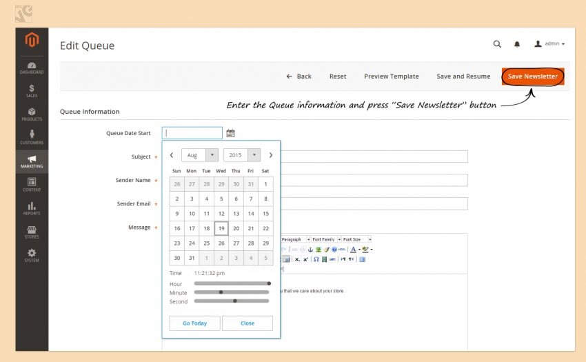 Newsletters in Magento 2.0 screen 13 850x525