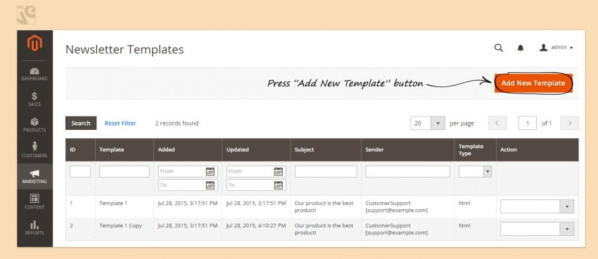 Newsletters in Magento 2.0 screen 52 850x369