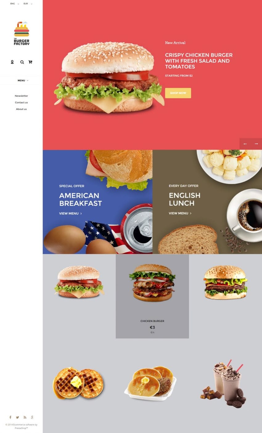 Restaurant Prestashop 1.6 Responsive Template Restaurant Prestashop 1.6 Responsive Template