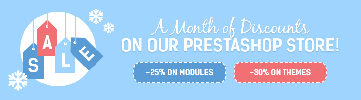 A Month of Discounts on our Prestashop Store!