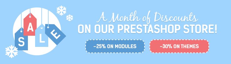 A Month of Discounts on our Prestashop Store!