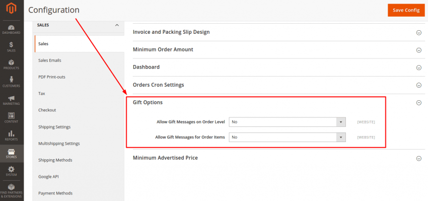 Gift Message Configuration in Magento 2.0
