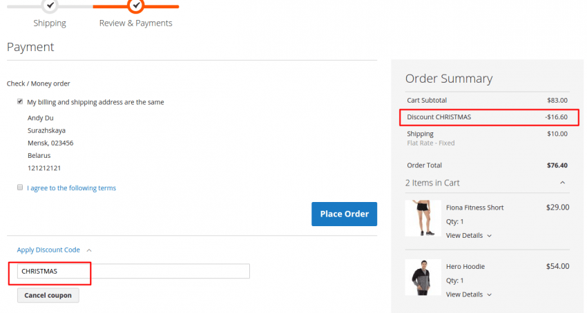 Promocode Discount in Magento 2.0