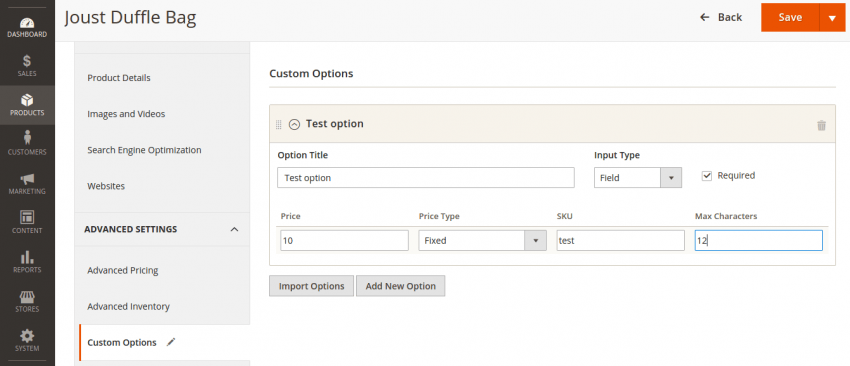 Custom Options Import in Magento 2.0