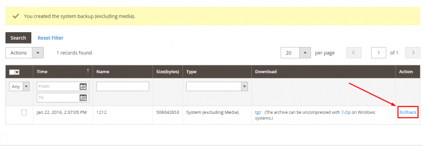 Backups in Magento 2.0