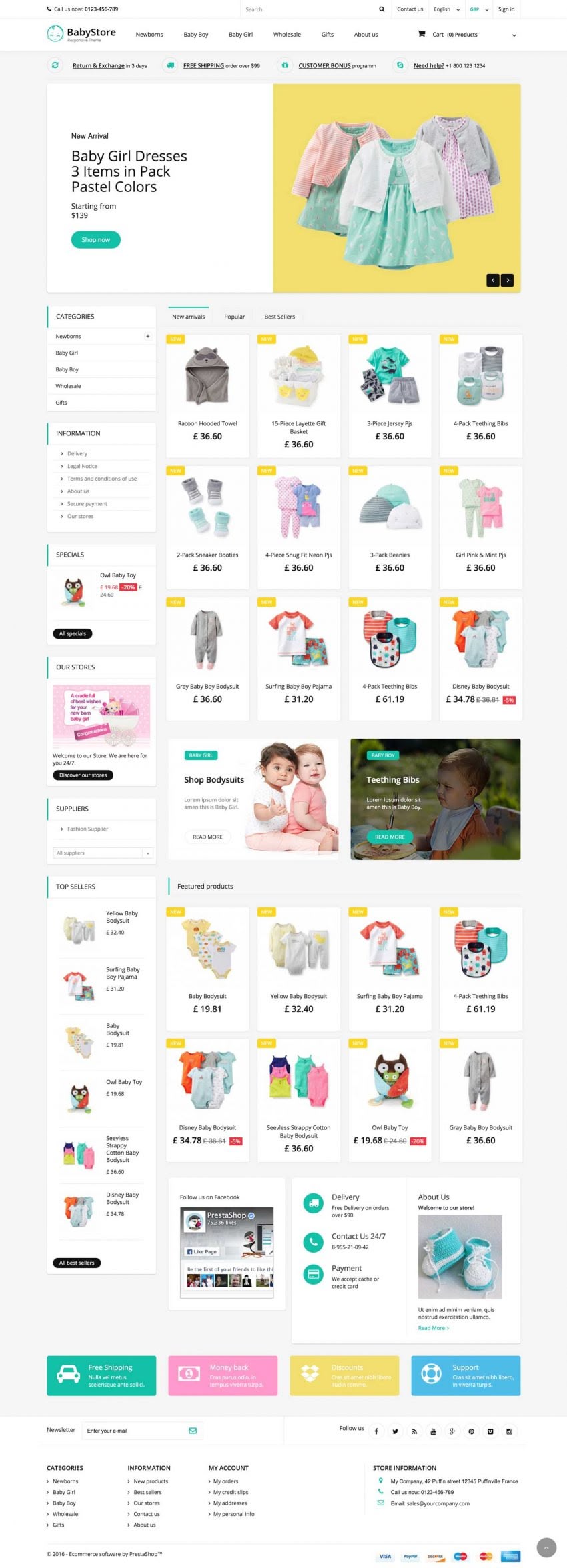 Baby Store Responsive Prestashop 1.6 Theme