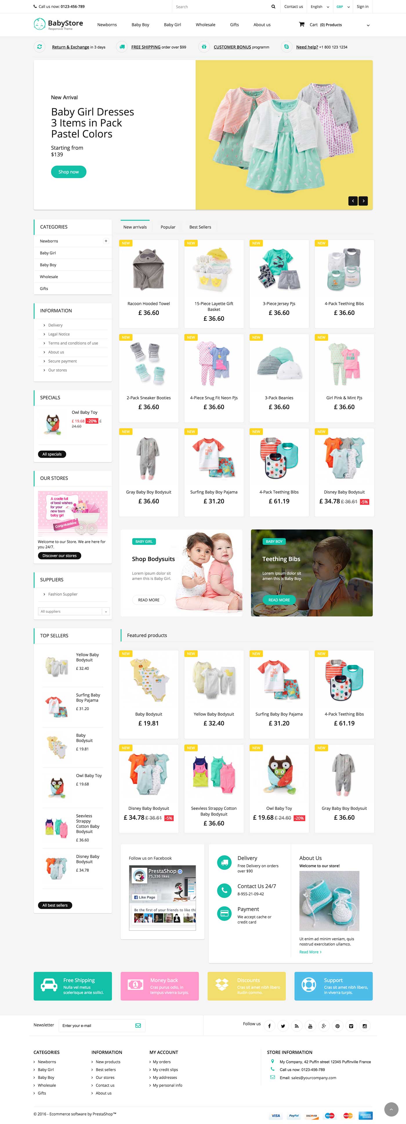 Baby Store Responsive Prestashop 1.6 Theme 