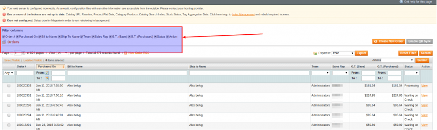 How to Manage Displaying of Sales Order Grid Columns in Magento