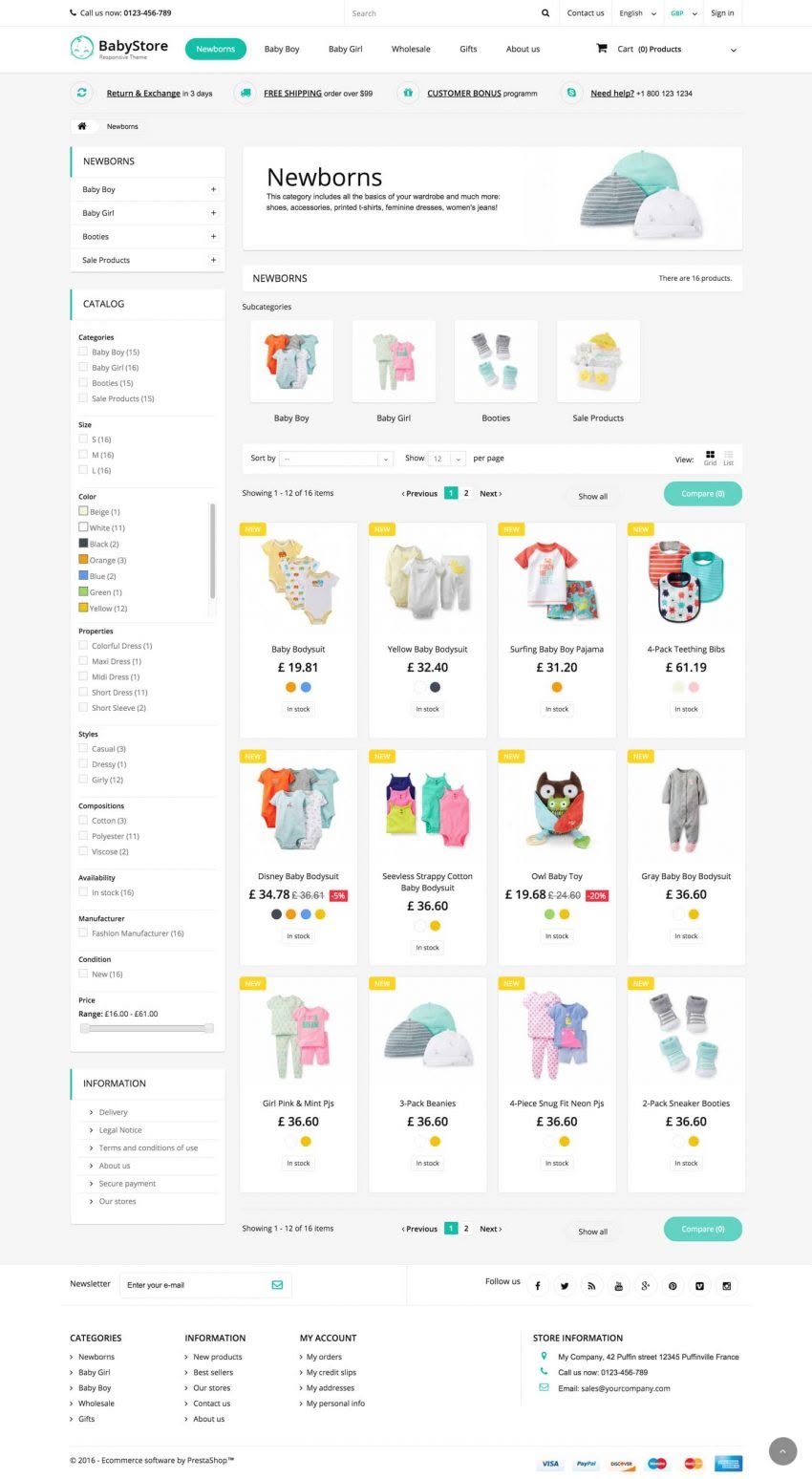 Baby Store Responsive Prestashop 1.6 Theme