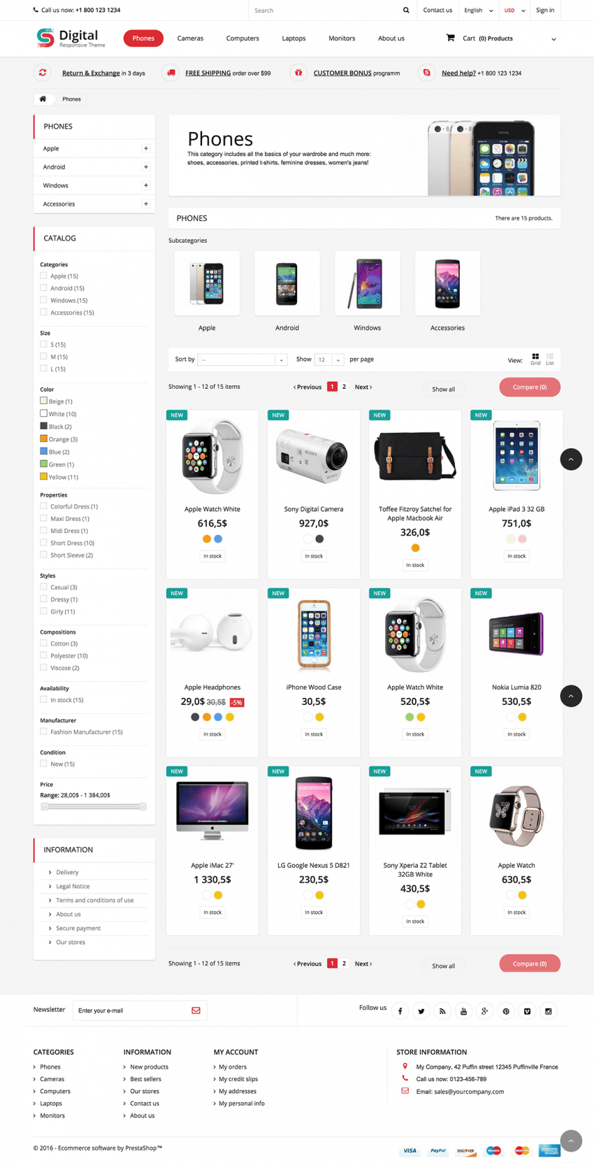 Digital Store Responsive Prestashop 1.6 Theme