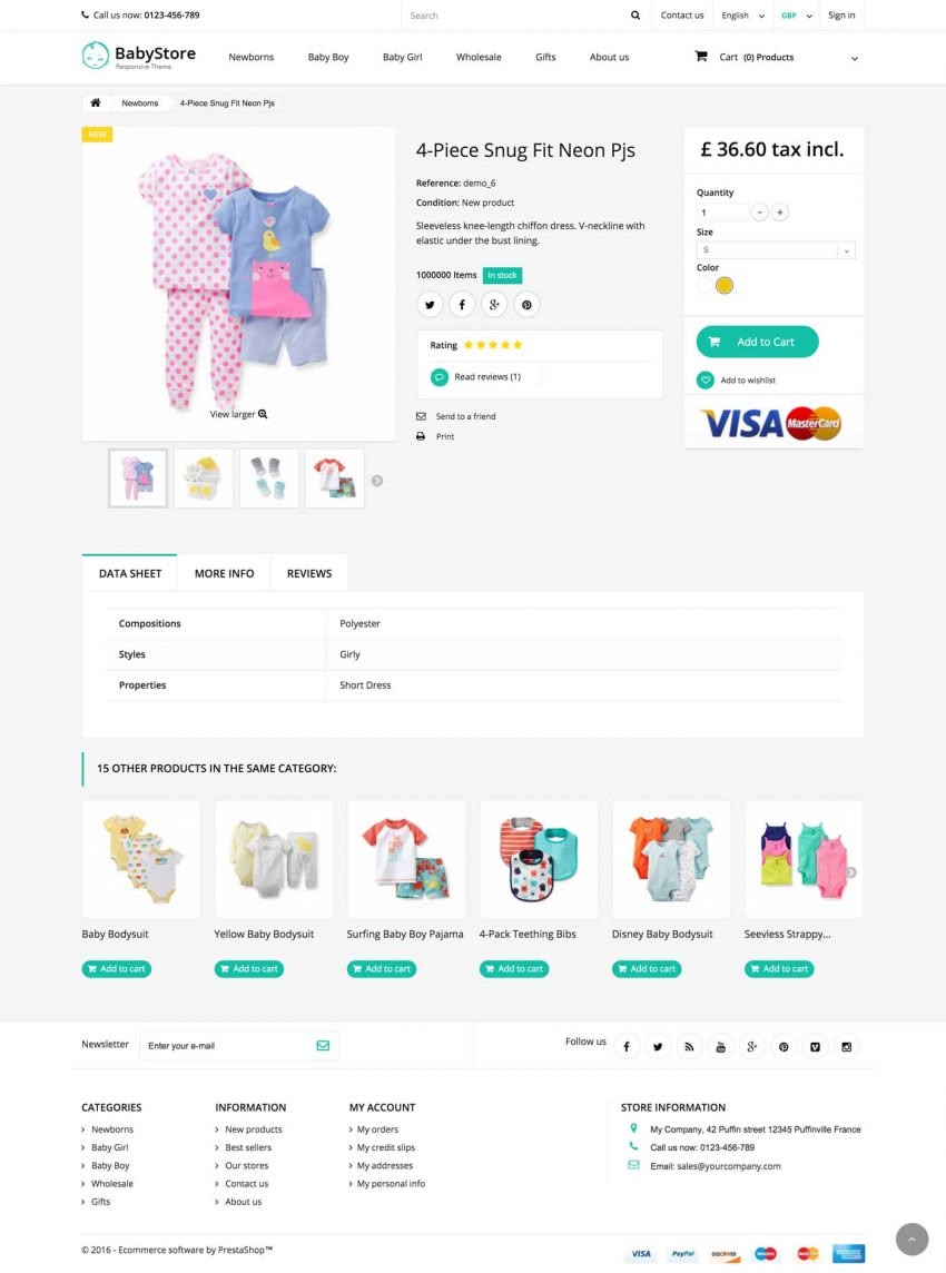 Baby Store Responsive Prestashop 1.6 Theme