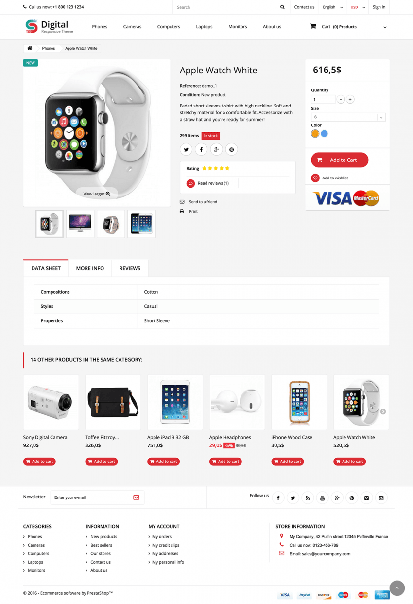 Digital Store Responsive Prestashop 1.6 Theme