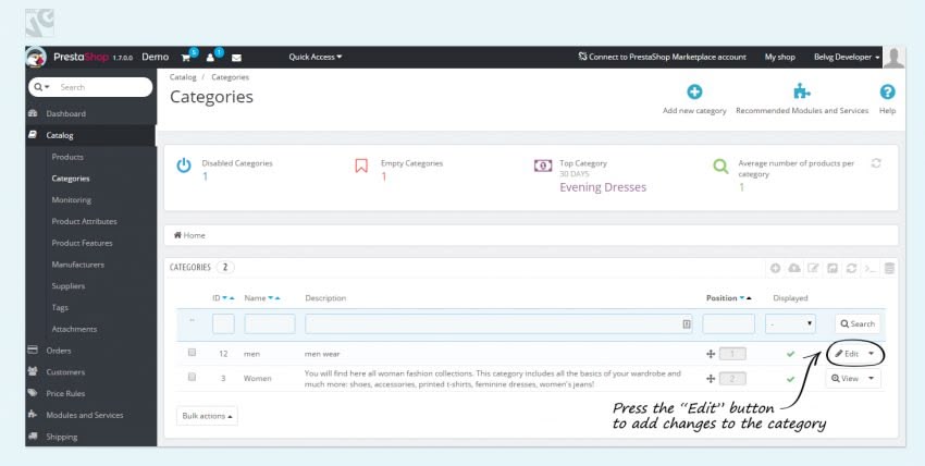 How to Add a Category in Prestashop 1.7.0