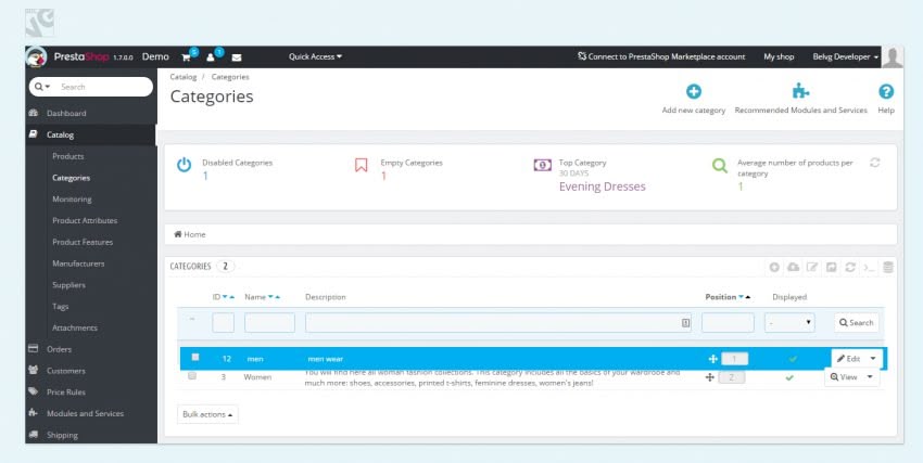 How to Add a Category in Prestashop 1.7.0