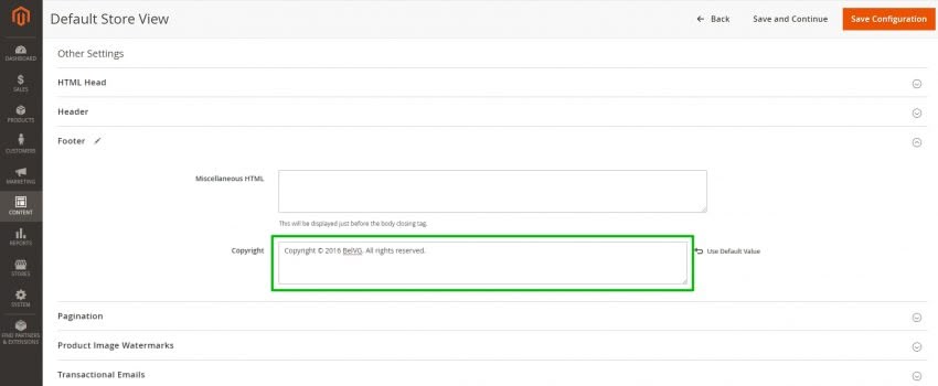 How to Update the Copyright Notice in Magento 2