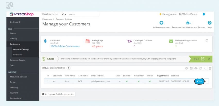 Customers and Customer groups in Prestashop 1.7