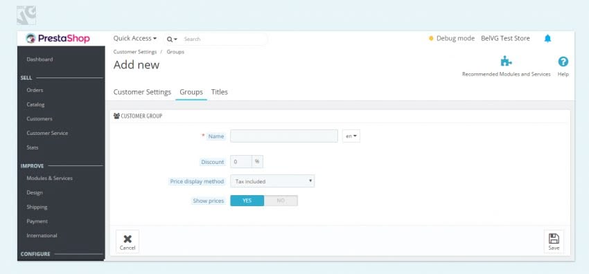 Customers and Customer groups in Prestashop 1.7
