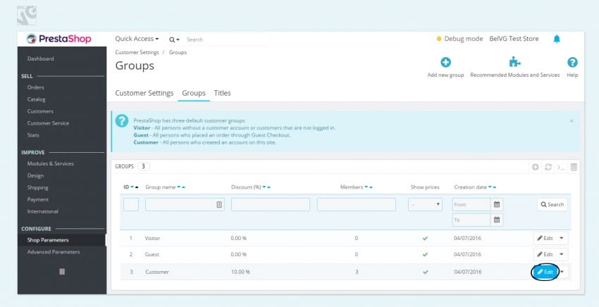 How to Set a Discount for a Customer Group in Prestashop 1.7