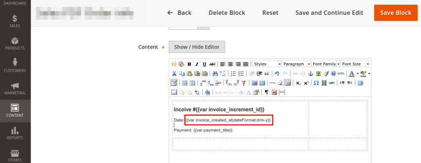 Custom Variables and Filters in Static Blocks in Magento 2