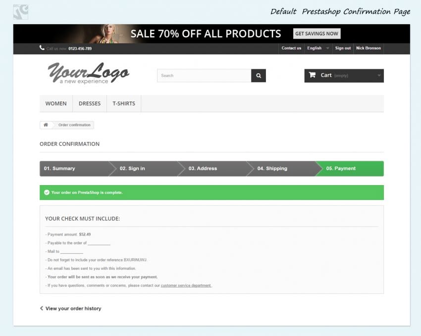 Big Day Release: Advanced Order Confirmation Page