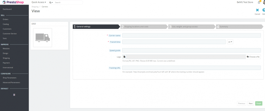 How to Add a Carrier in Prestashop 1.7