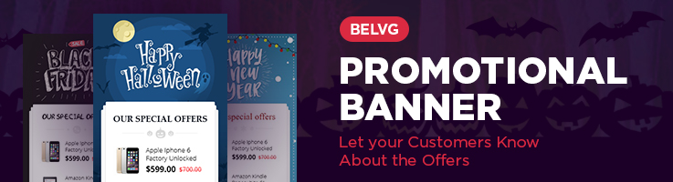 BelVG Promotional Banner. Let your Customers Know About the Offers