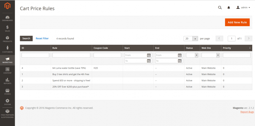 Coupons in Magento 2