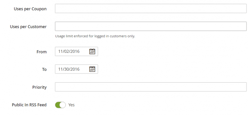Coupons in Magento 2