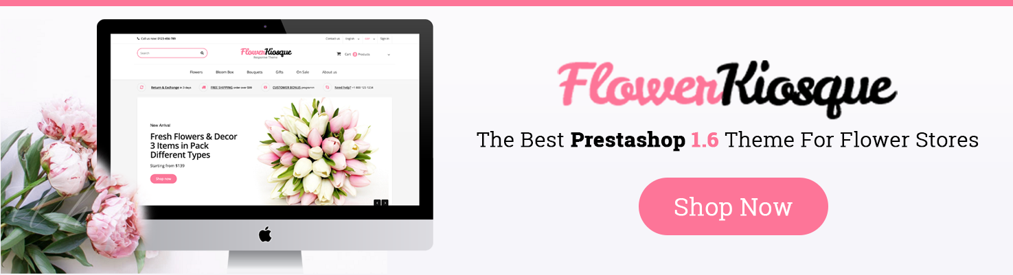 Big Day Release: Prestashop 1.6 Flower Kiosque Responsive Template