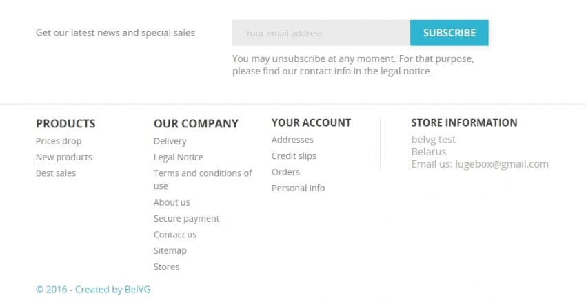 How To Change Footer Copyright Message in Prestashop 1.7