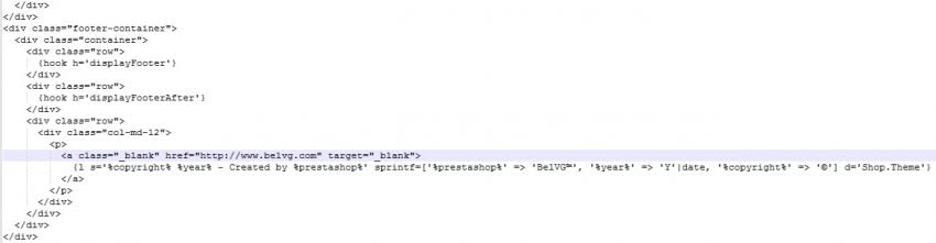 How To Change Footer Copyright Message in Prestashop 1.7
