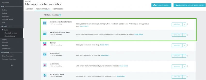 How to Add Social Media Icons and Share Buttons in Prestashop 1.7