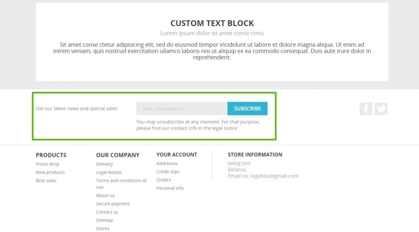 How to Configure Newsletter Subscriptions in Prestashop 1.7
