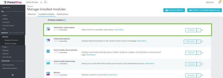 How to Configure Newsletter Subscriptions in Prestashop 1.7