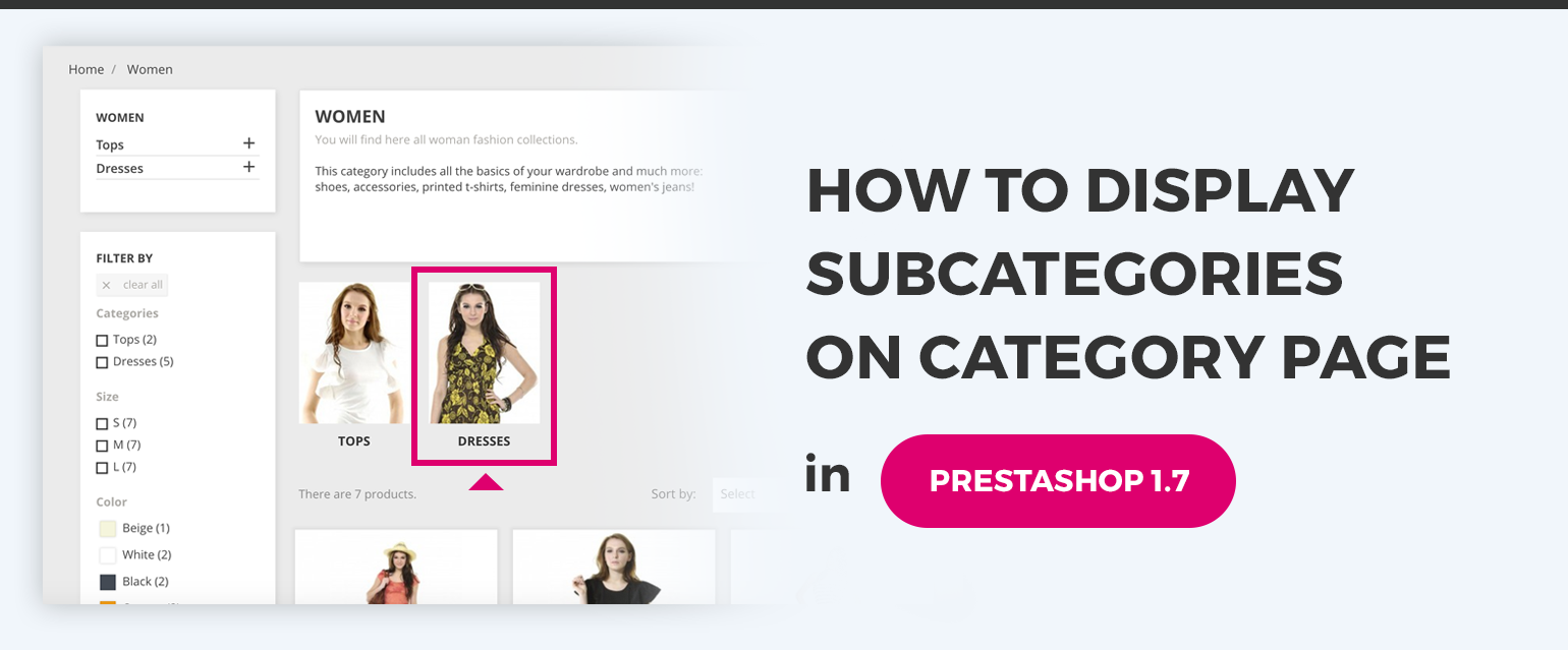 How To Display Subcategories On Category Page in Prestashop 1.7